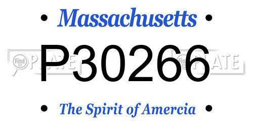 P30266 Massachusetts License Plate