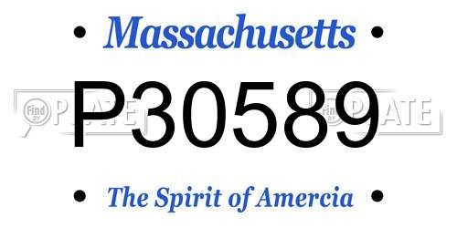 P30589 Massachusetts License Plate