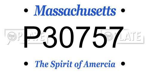 P30757 Massachusetts License Plate