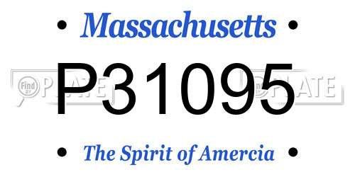 P31095 Massachusetts License Plate