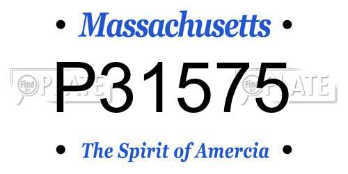 P31575 Massachusetts License Plate