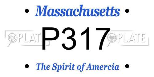 P317 Massachusetts License Plate
