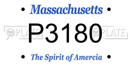 P3180 Massachusetts License Plate
