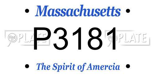 P3181 Massachusetts License Plate