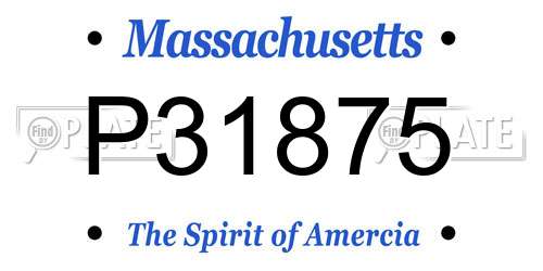 P31875 Massachusetts License Plate