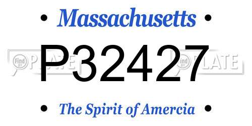 P32427 Massachusetts License Plate