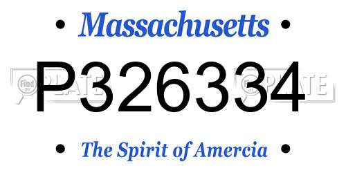 P326334 Massachusetts License Plate