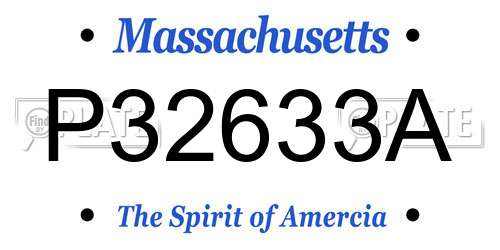 P32633A Massachusetts License Plate
