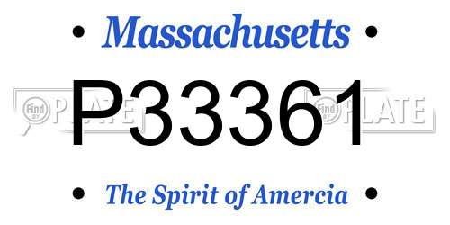 P33361 Massachusetts License Plate