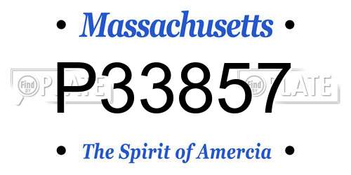 P33857 Massachusetts License Plate