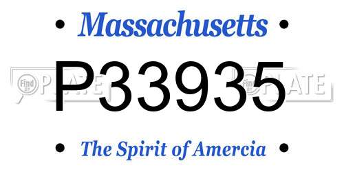 P33935 Massachusetts License Plate