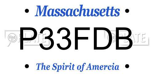 P33FDB Massachusetts License Plate