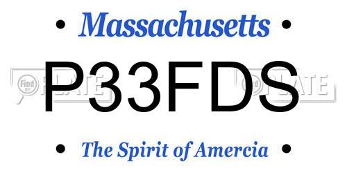 P33FDS Massachusetts License Plate