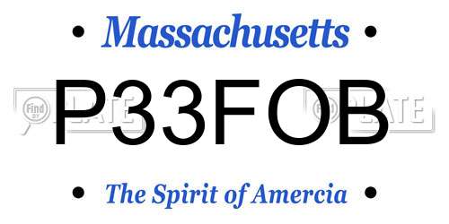 P33FOB Massachusetts License Plate