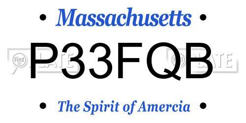 P33FQB Massachusetts License Plate