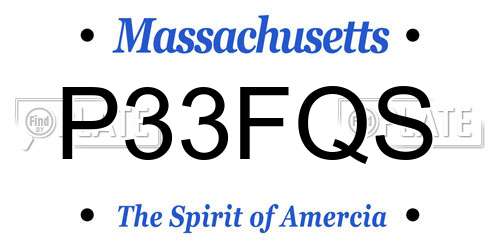 P33FQS Massachusetts License Plate