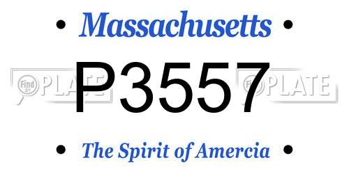 P3557 Massachusetts License Plate