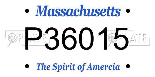 P36015 Massachusetts License Plate
