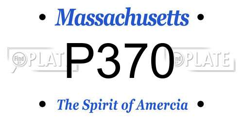 P370 Massachusetts License Plate