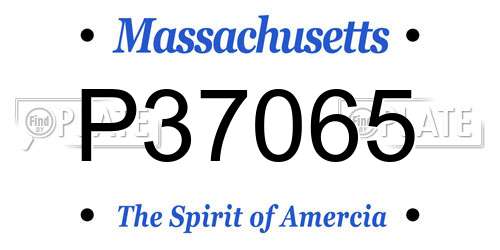P37065 Massachusetts License Plate