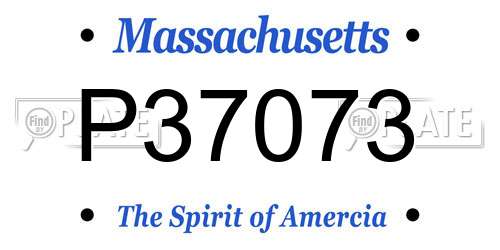 P37073 Massachusetts License Plate