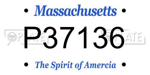 P37136 Massachusetts License Plate
