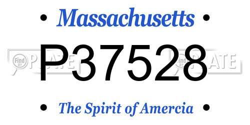 P37528 Massachusetts License Plate