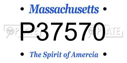 P37570 Massachusetts License Plate