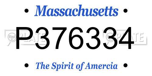 P376334 Massachusetts License Plate