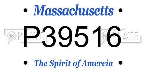 P39516 Massachusetts License Plate