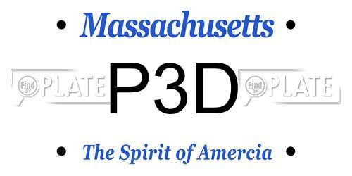 P3D Massachusetts License Plate