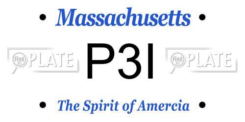 P3I Massachusetts License Plate