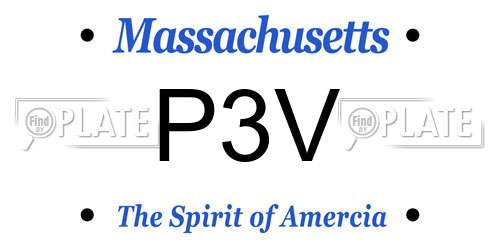 P3V Massachusetts License Plate