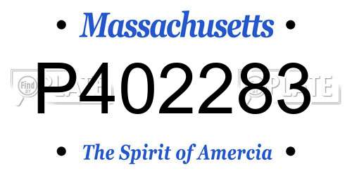 P402283 Massachusetts License Plate