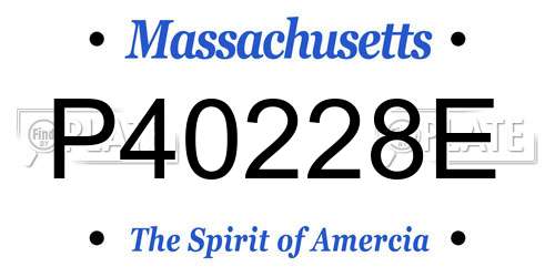 P40228E Massachusetts License Plate