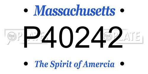 P40242 Massachusetts License Plate