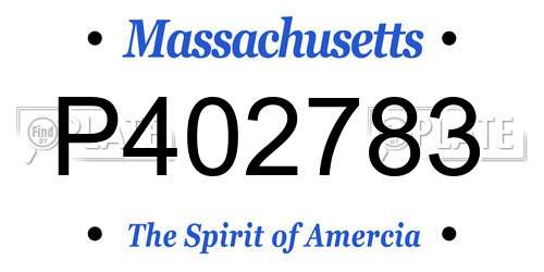 P402783 Massachusetts License Plate