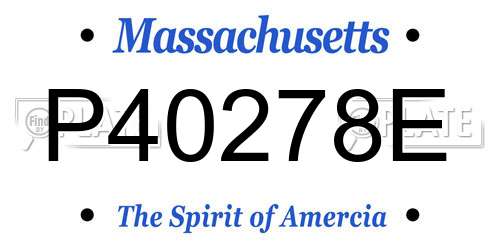 P40278E Massachusetts License Plate