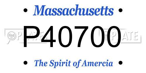 P40700 Massachusetts License Plate