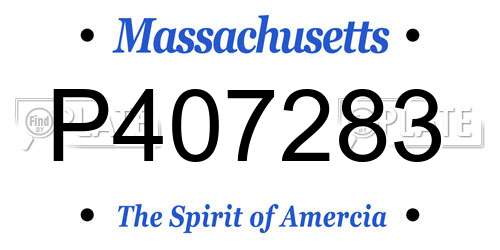 P407283 Massachusetts License Plate