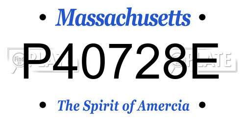 P40728E Massachusetts License Plate