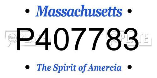 P407783 Massachusetts License Plate