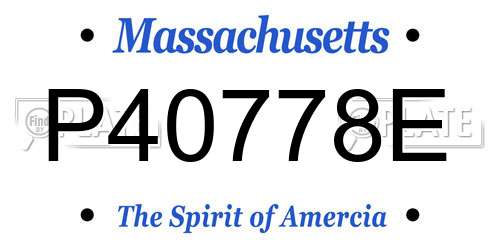 P40778E Massachusetts License Plate
