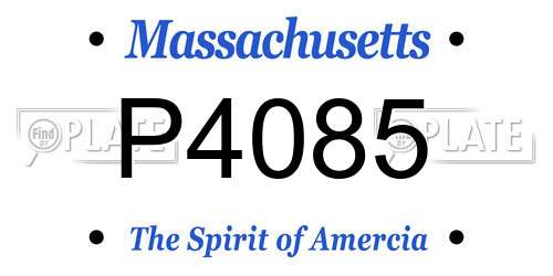 P4085 Massachusetts License Plate