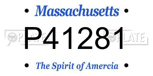 P41281 Massachusetts License Plate