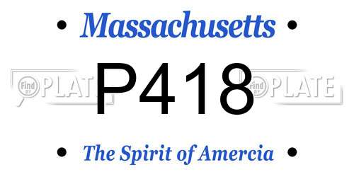 P418 Massachusetts License Plate