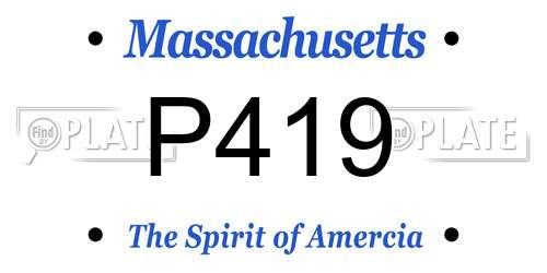 P419 Massachusetts License Plate