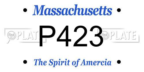 P423 Massachusetts License Plate