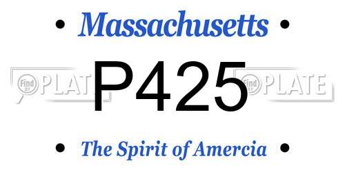P425 Massachusetts License Plate