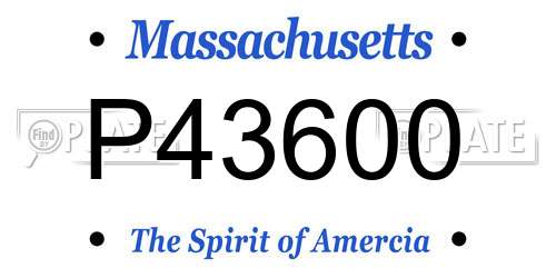 P43600 Massachusetts License Plate